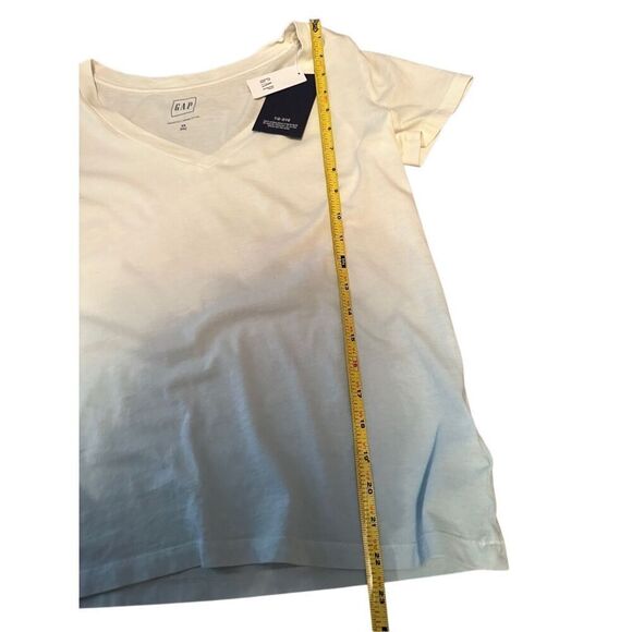Gap ombré short sleeve tee Sz XS blue/white cotton v-neck - Picture 4 of 6